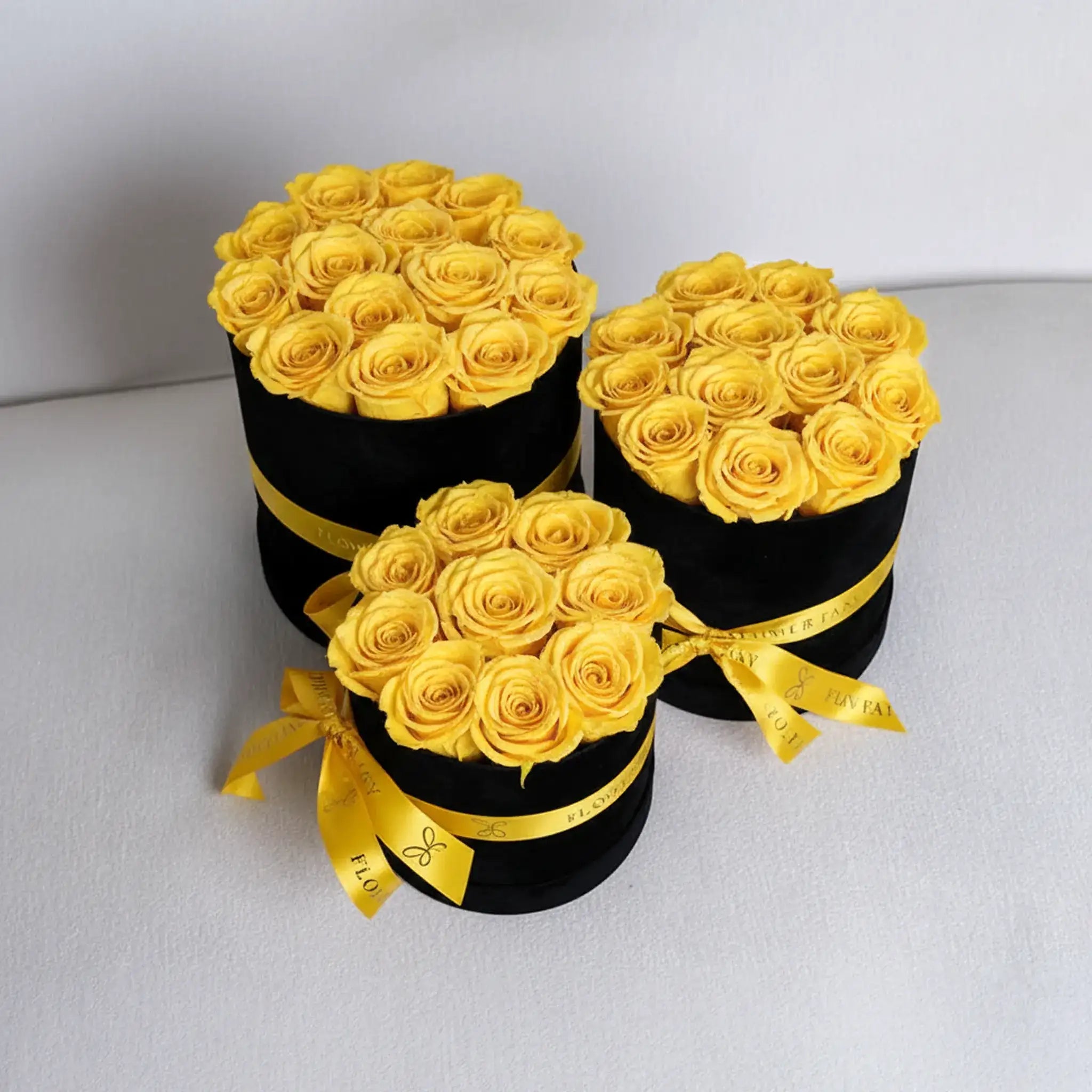 Long Lasting Glitter Rose Box | Yellow