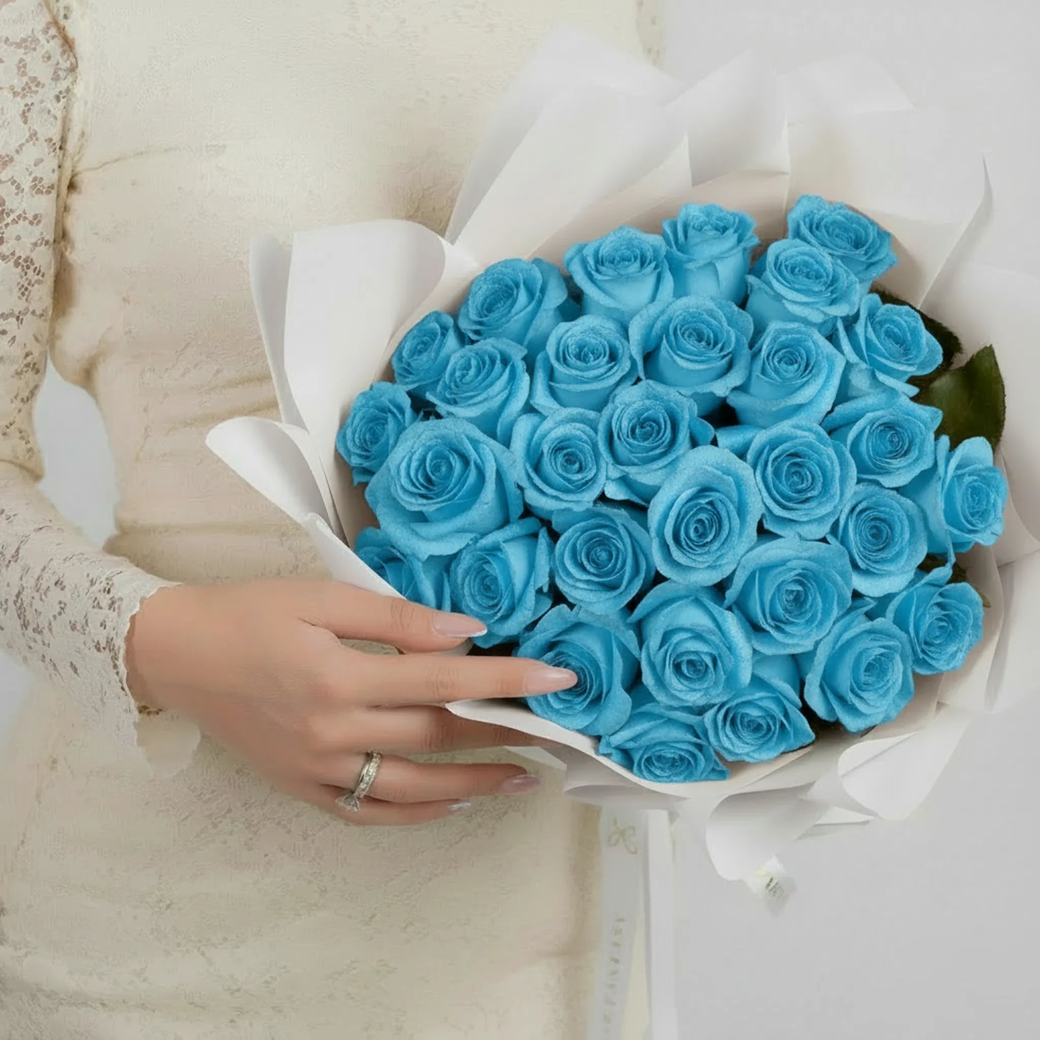 Fresh Rose Bouquet | Sky Blue