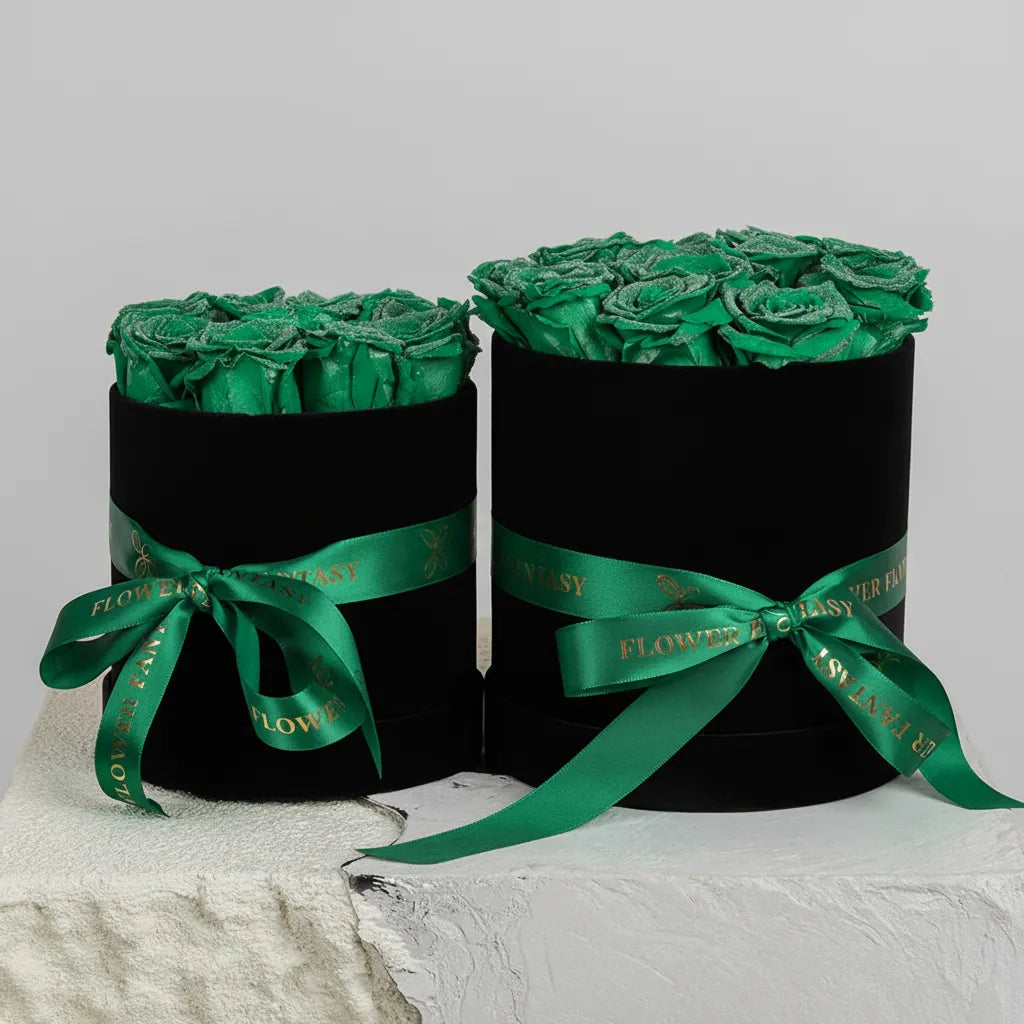 Fresh Rose Box | Emerald Green