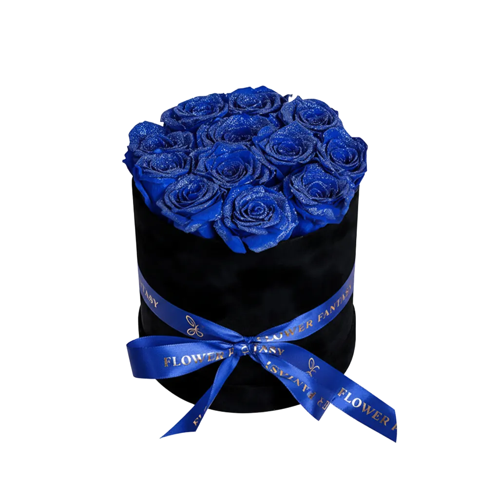Fresh Glitter Rose Box | Royal Blue