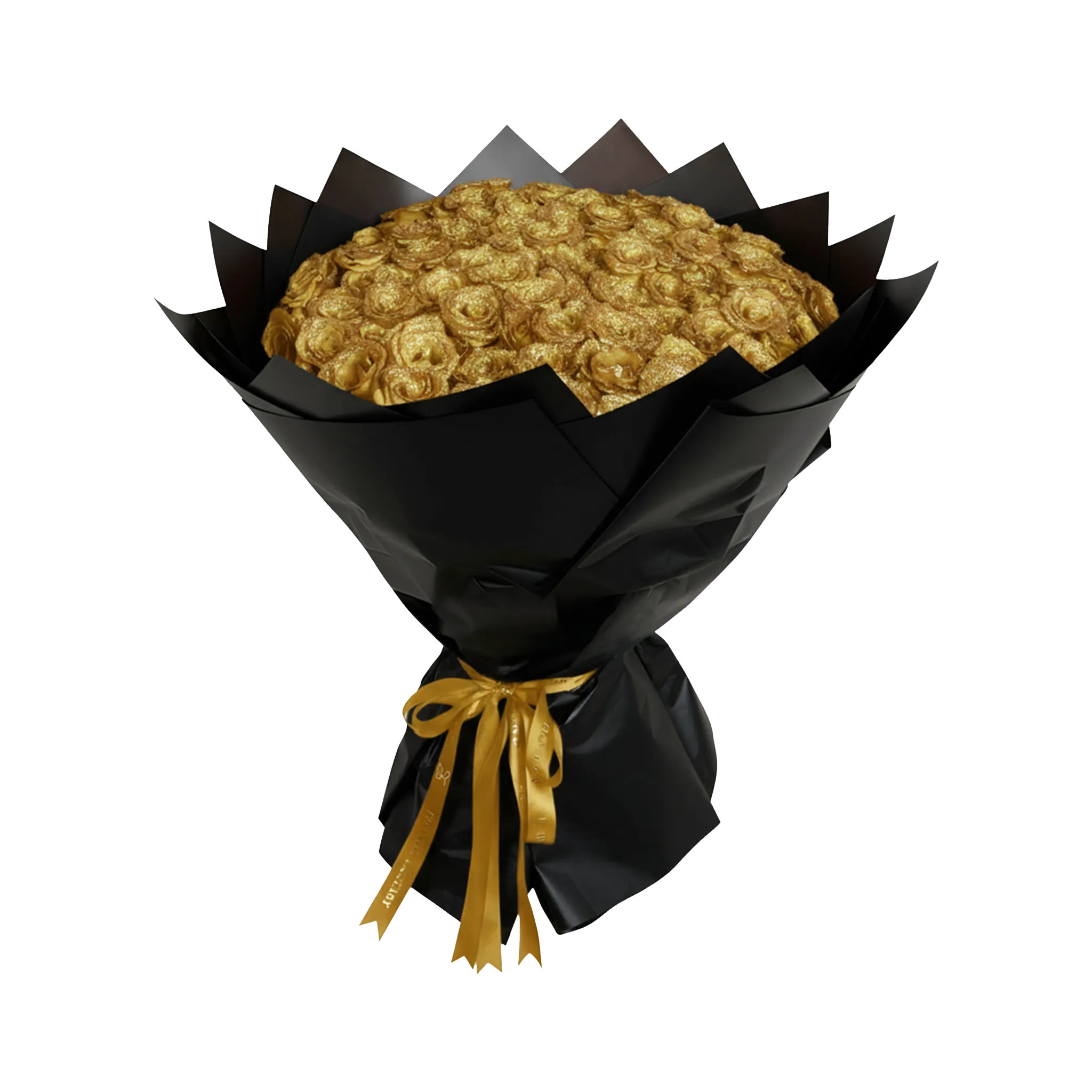 Fresh Glitter Rose Bouquet | Gold
