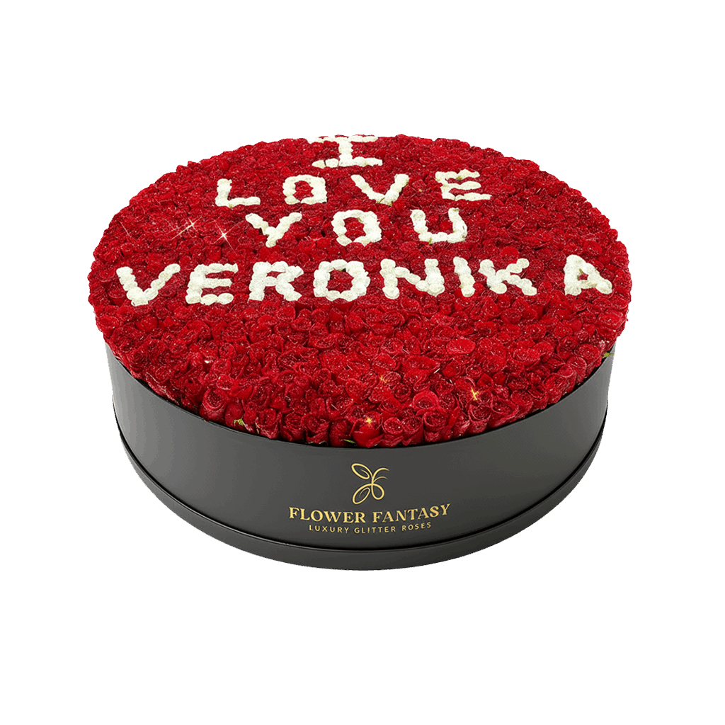 Fresh Glitter Rose Box Letter