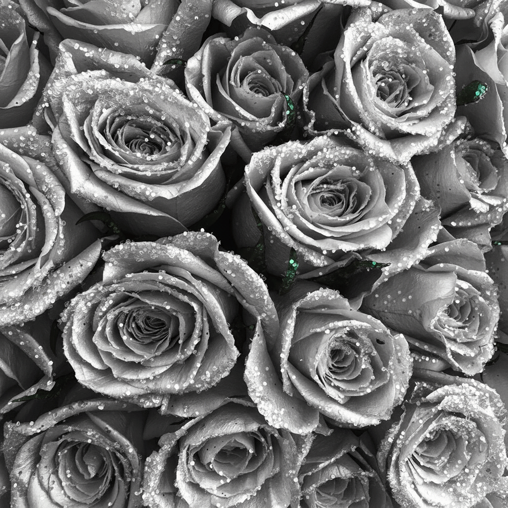 Fresh Glitter Rose Box | Silver