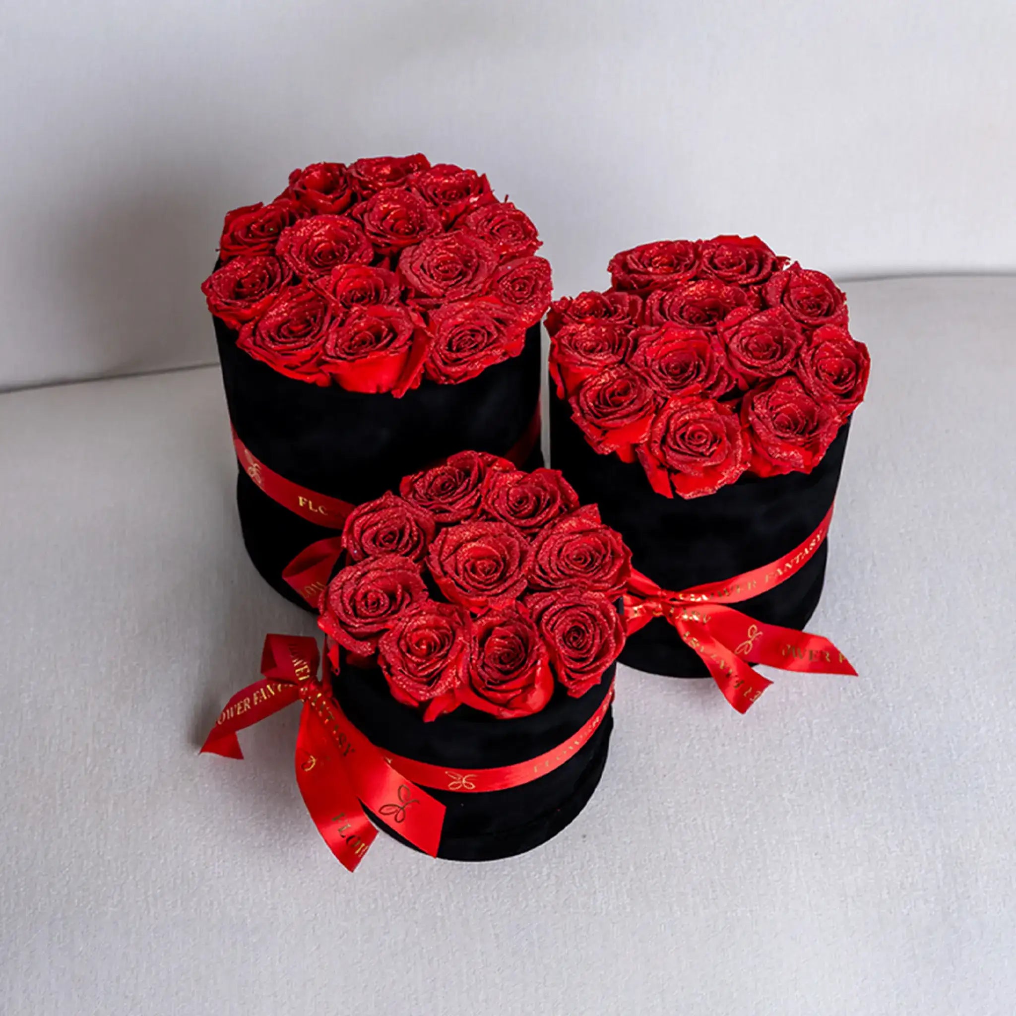 Long Lasting Glitter Rose Box | Red