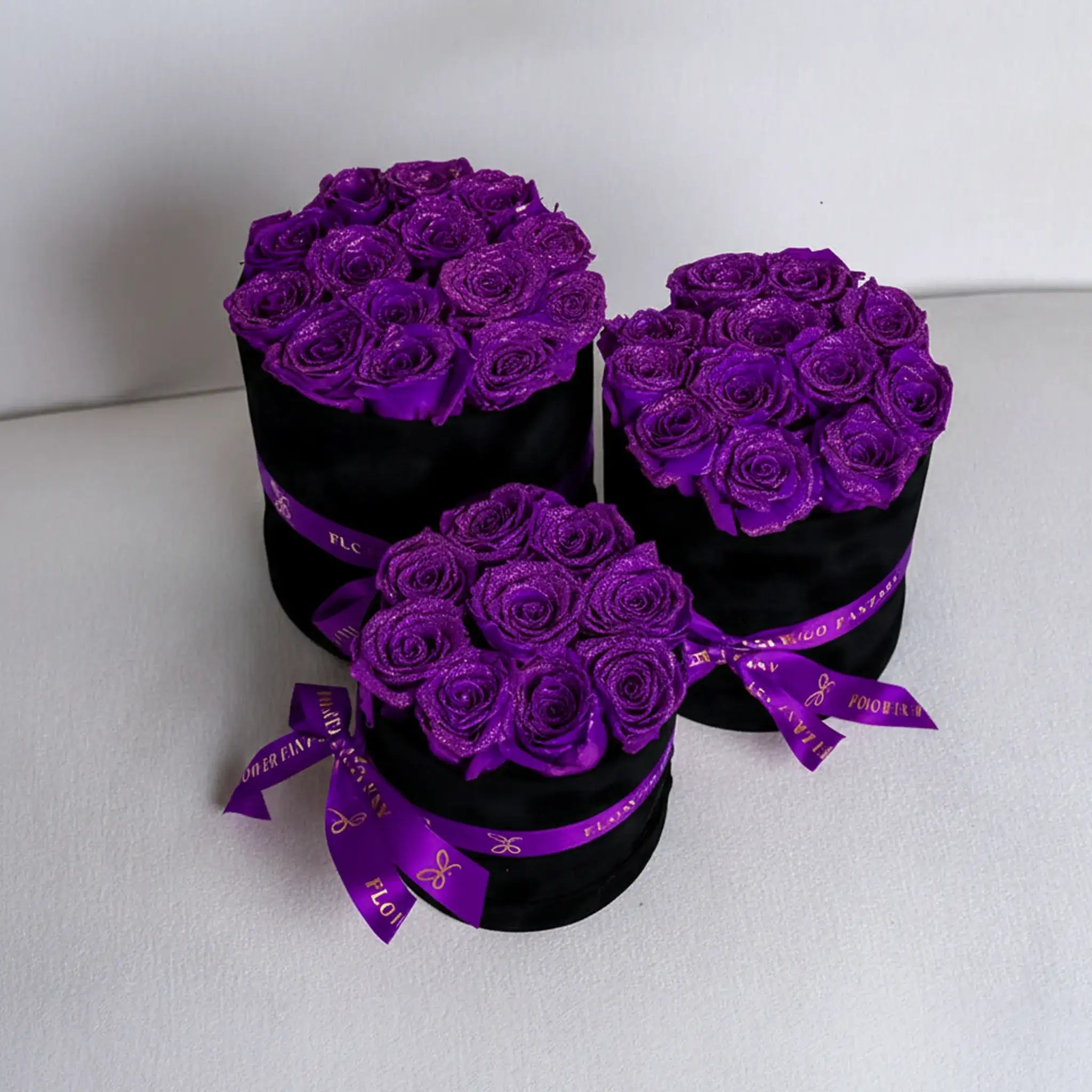 Long Lasting Glitter Rose Box | Purple