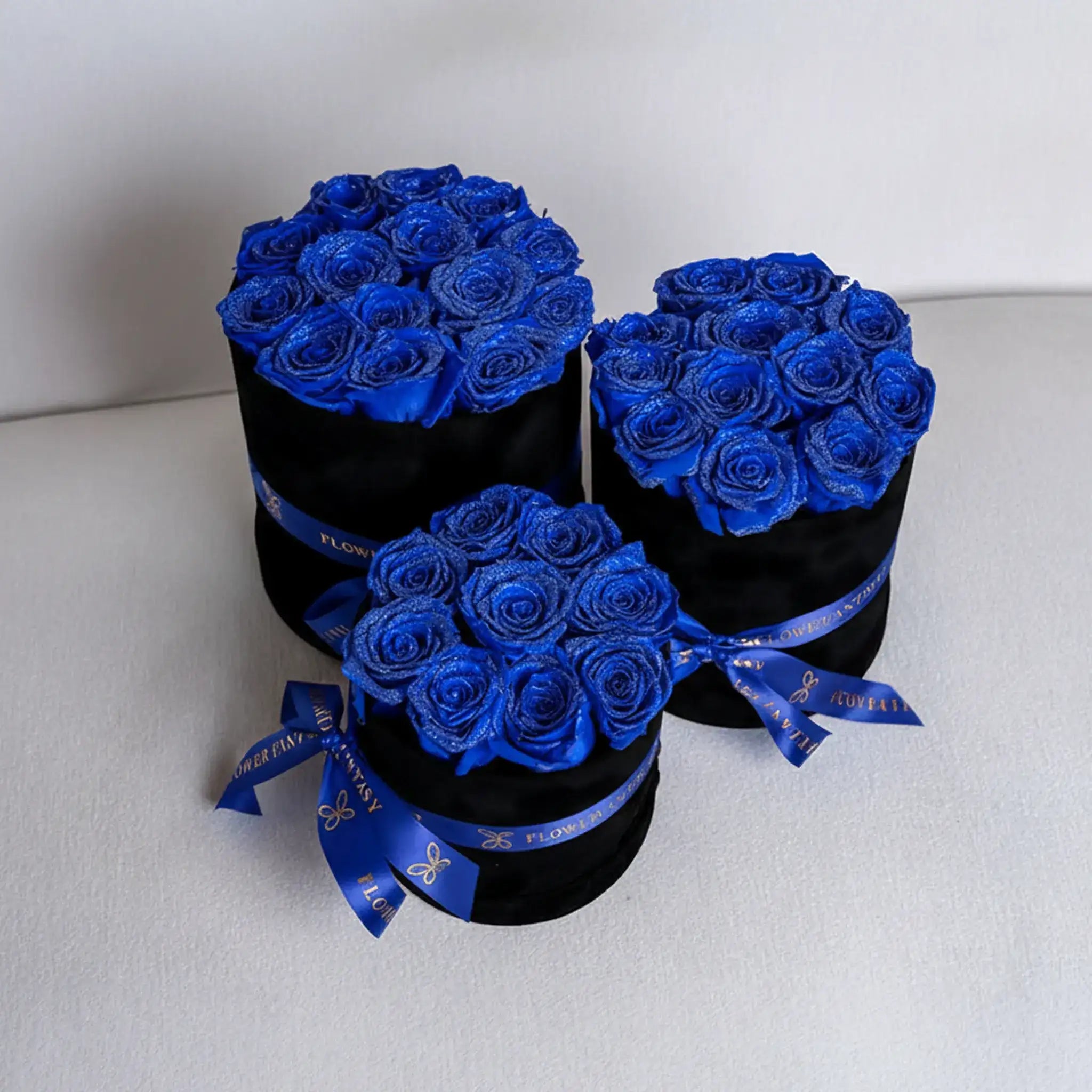 Long Lasting Glitter Rose Box | Royal Blue