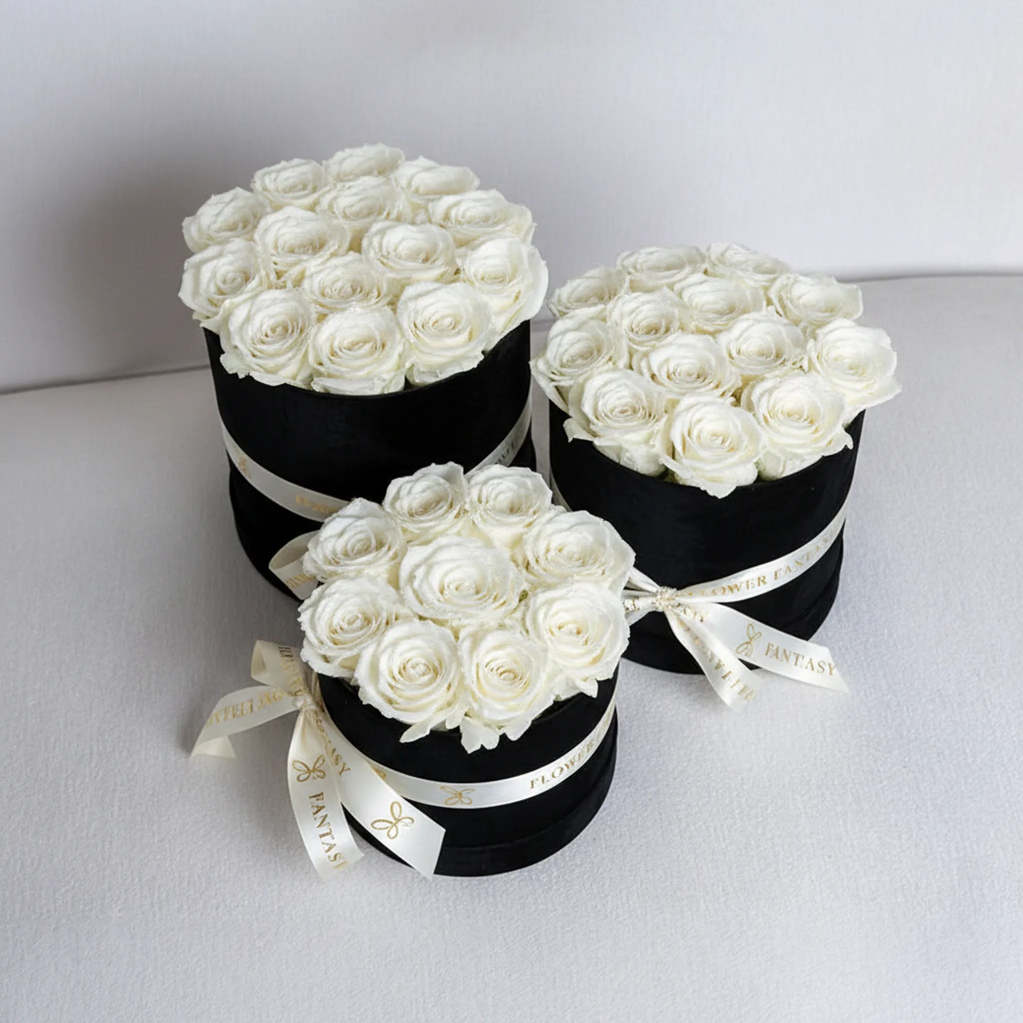 Long Lasting Glitter Rose Box | White