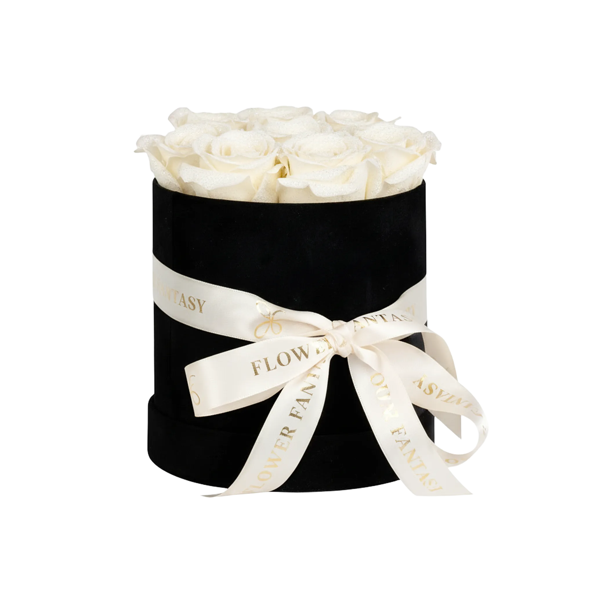 Long Lasting Glitter Rose Box | White
