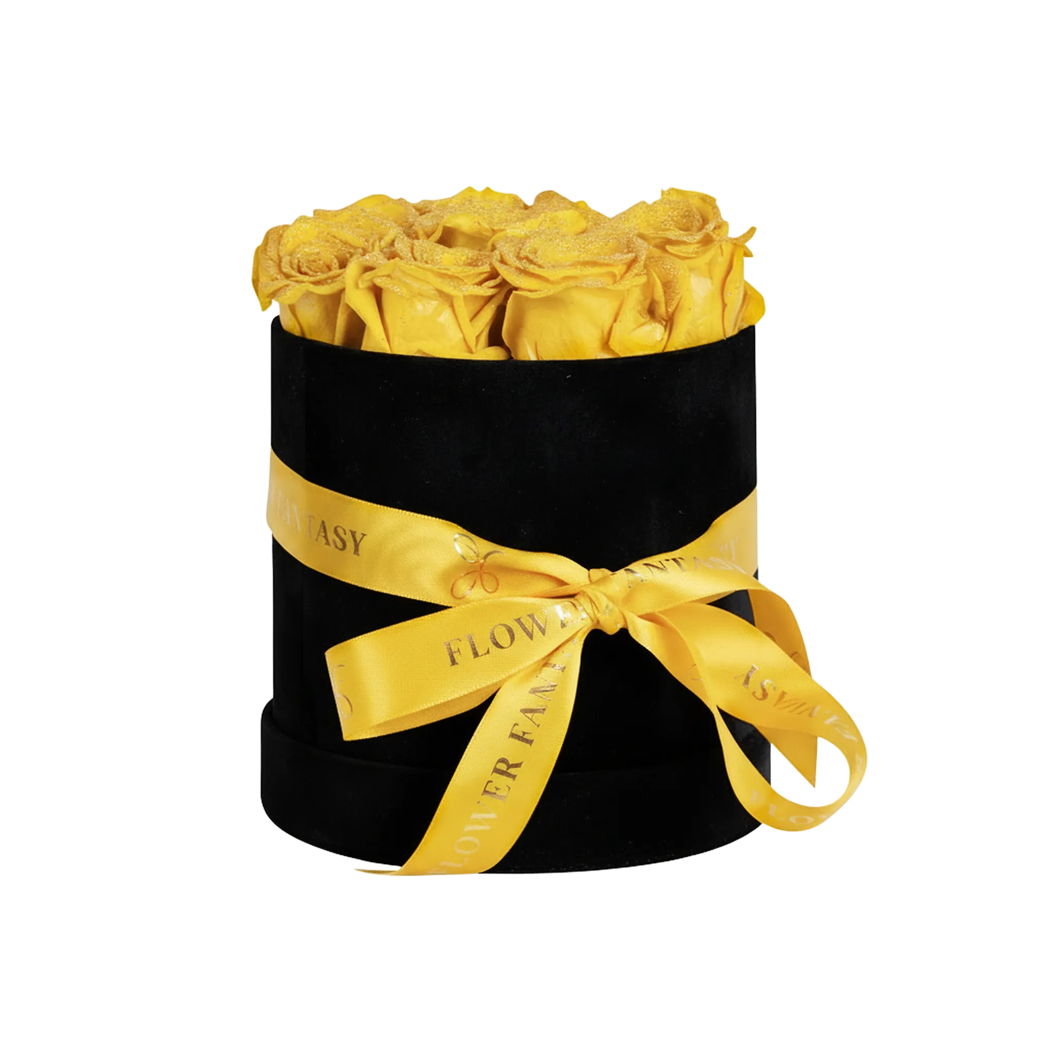 Long Lasting Glitter Rose Box | Yellow