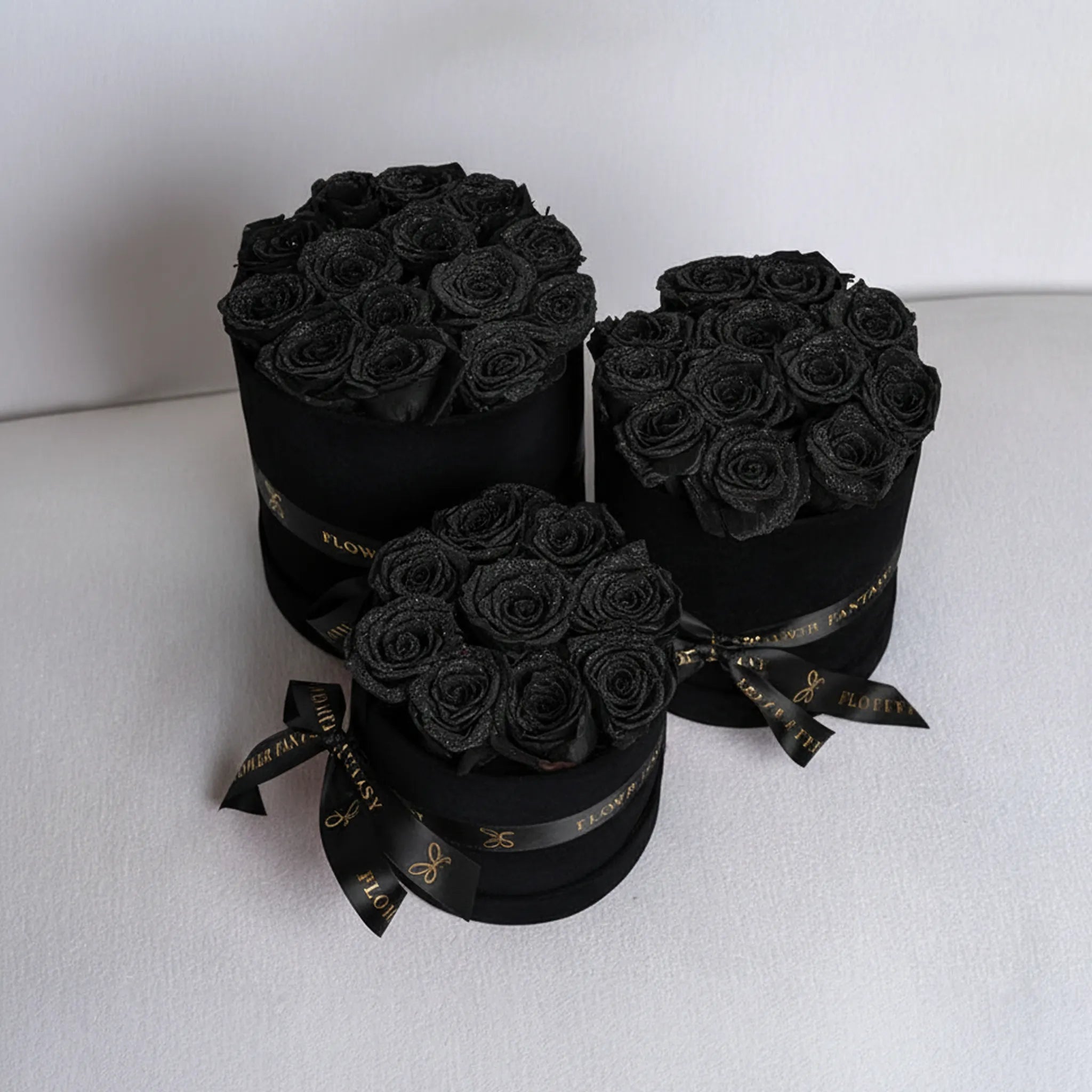 Long Lasting Glitter Rose Box | Black
