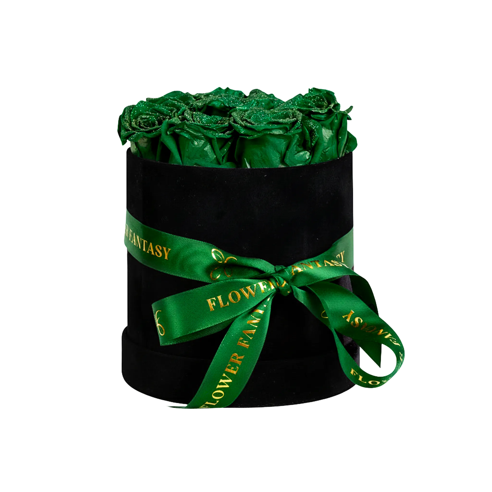 Long Lasting Glitter Rose Box | Emerald Green