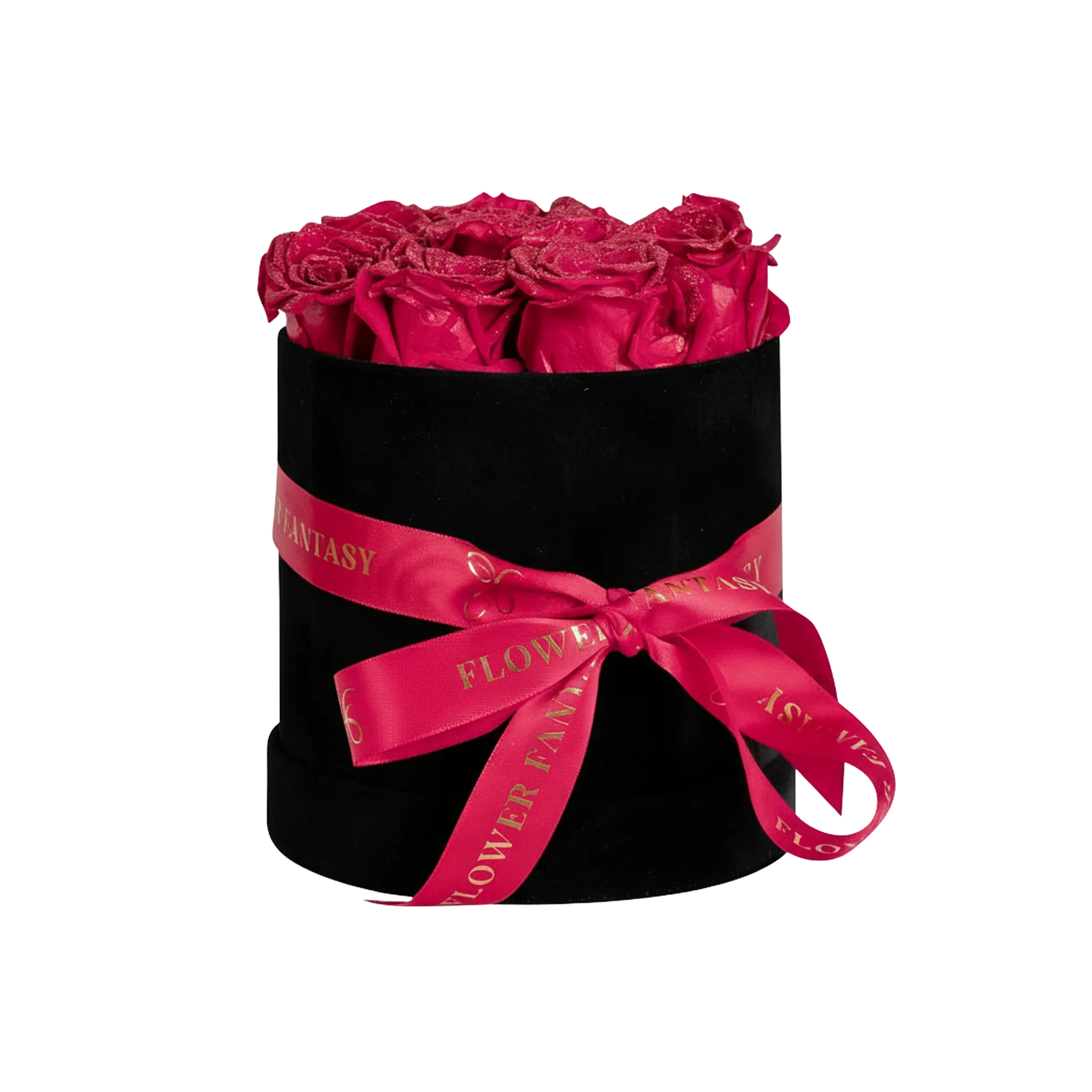 Long Lasting Glitter Rose Box | Fuchsia