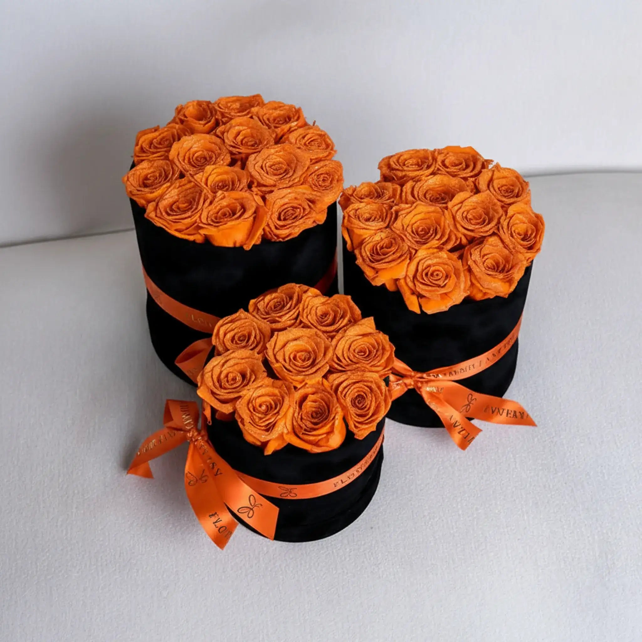 Long Lasting Glitter Rose Box | Orange