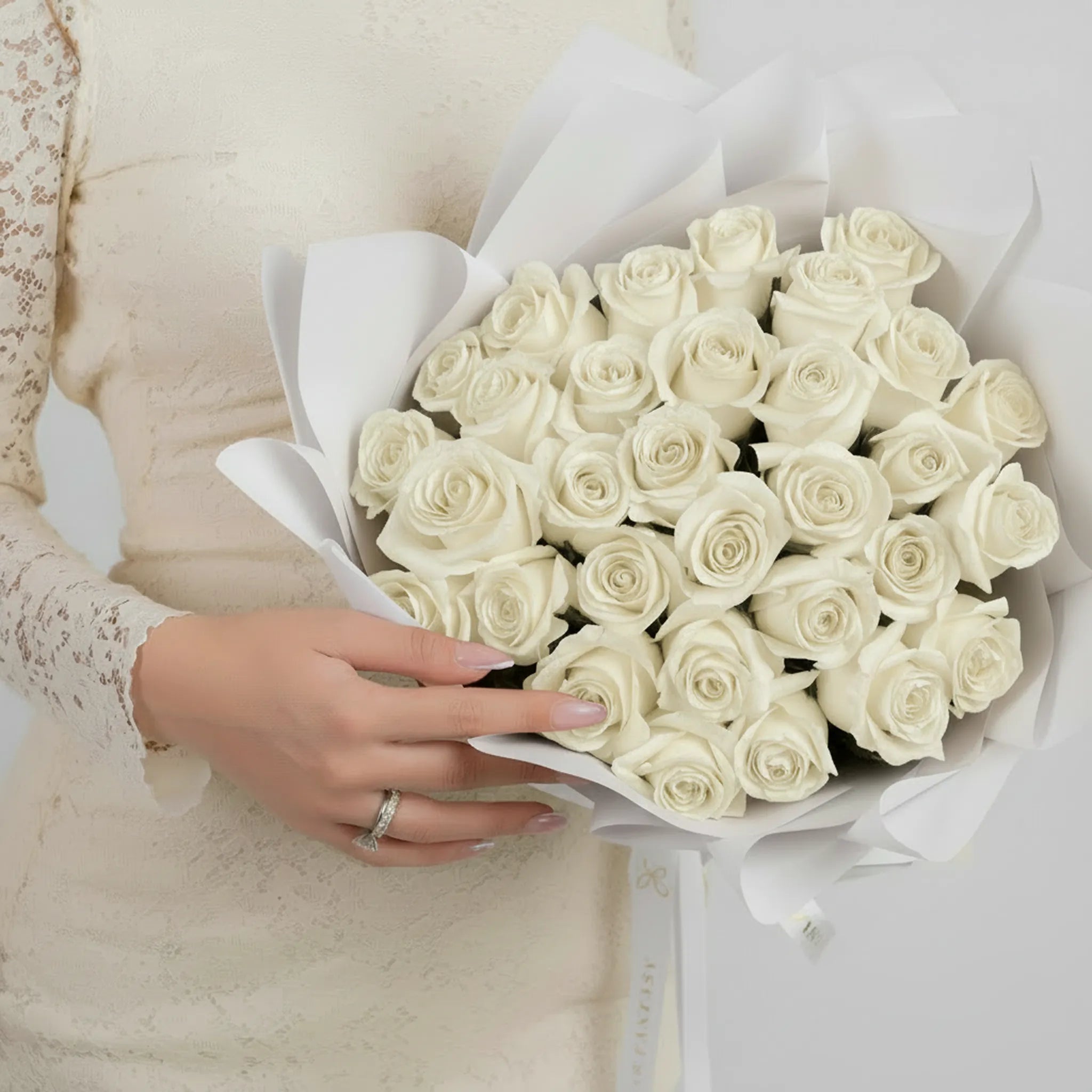 Fresh Rose Bouquet | White