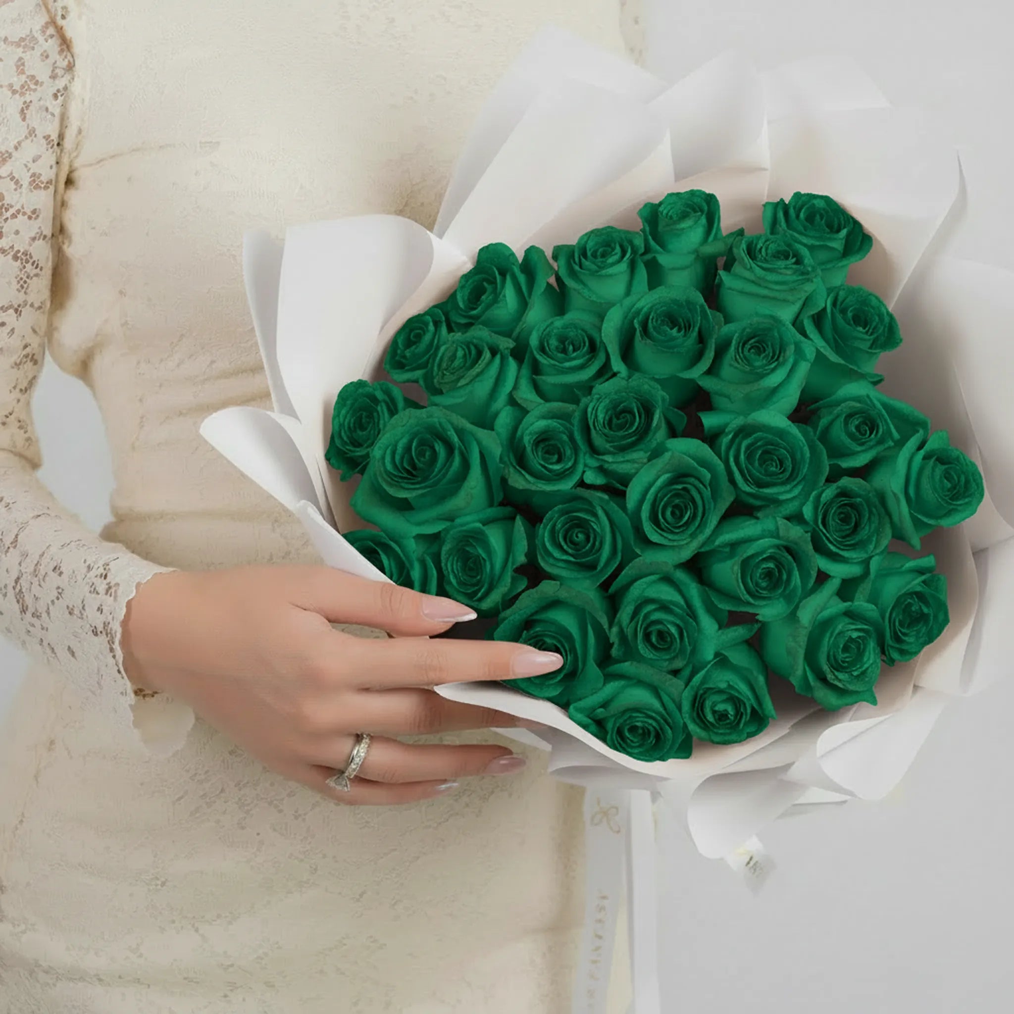 Fresh Rose Bouquet | Emerald Green