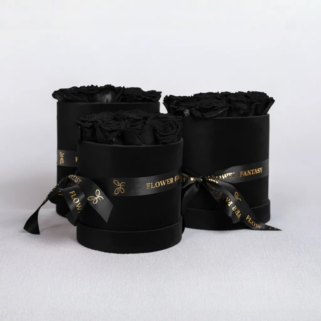 Fresh Glitter Rose Box | Black