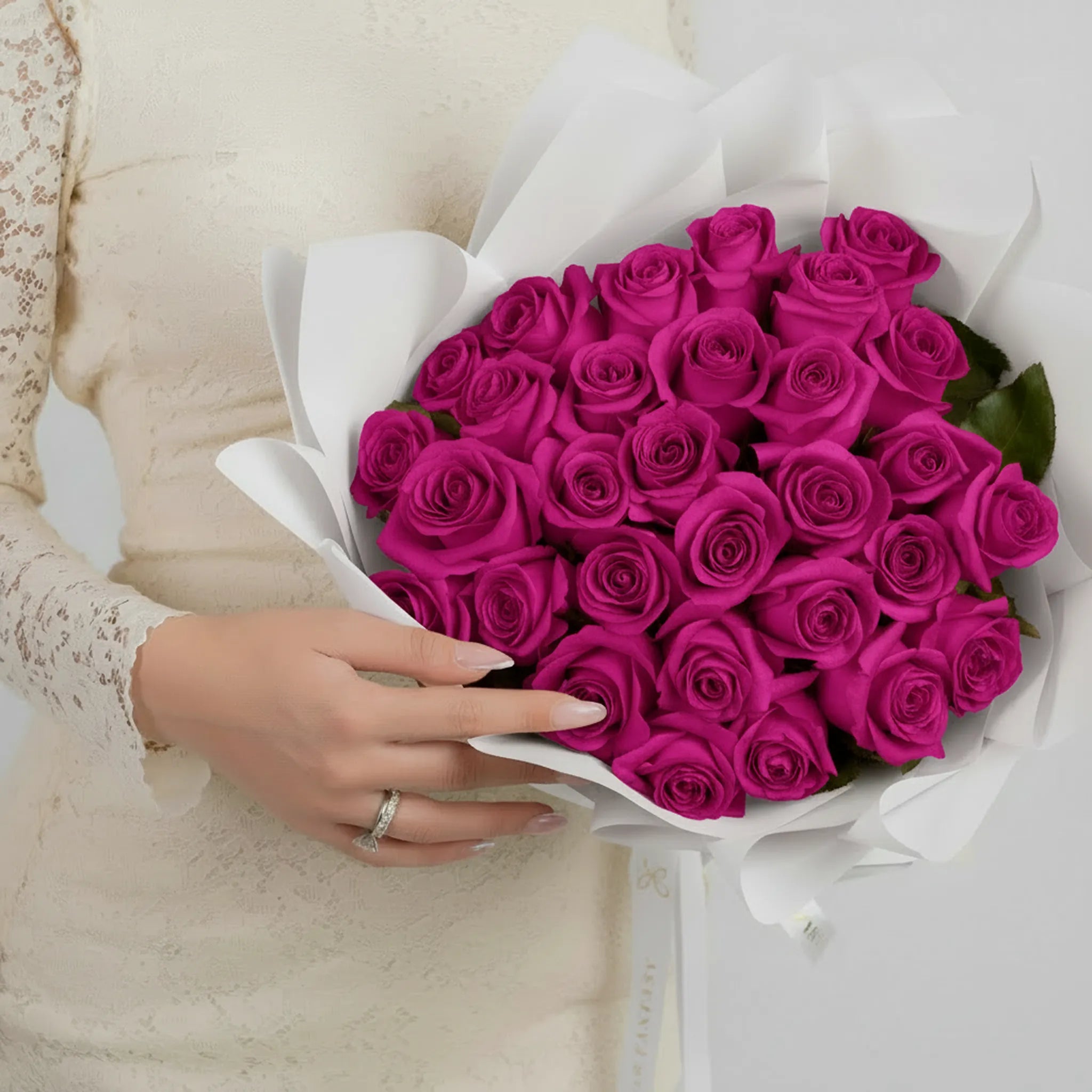 Fresh Rose Bouquet | Fuchsia