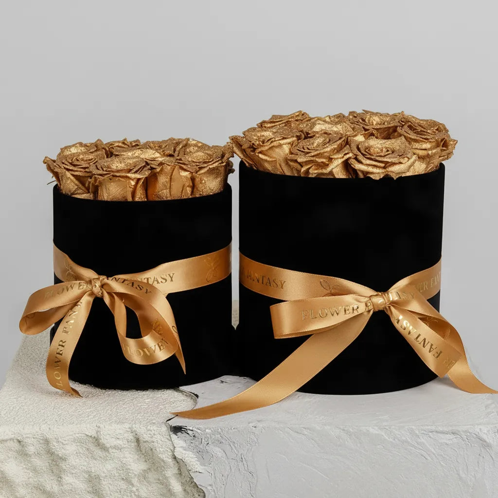 Fresh Rose Box | Gold