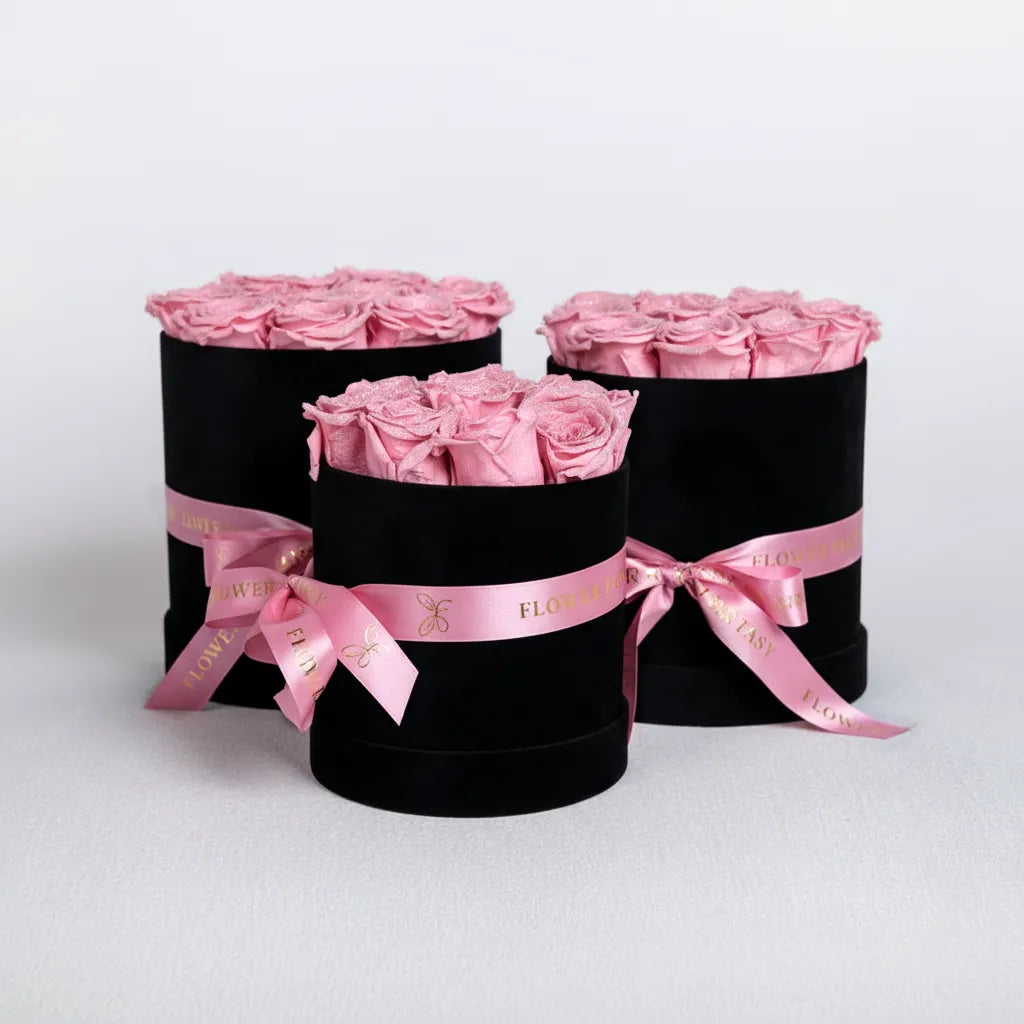Fresh Glitter Rose Box | Pink