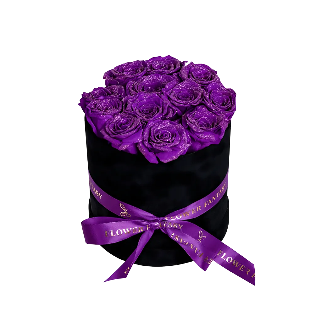 Fresh Glitter Rose Box | Purple