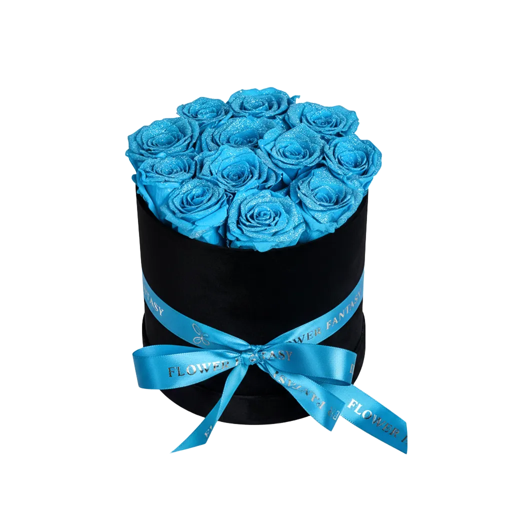 Fresh Glitter Rose Box | Sky Blue