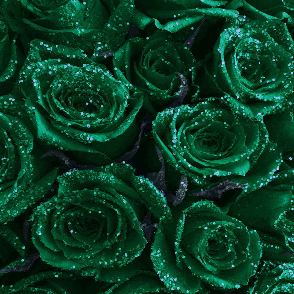 Long Lasting Glitter Rose Box | Emerald Green