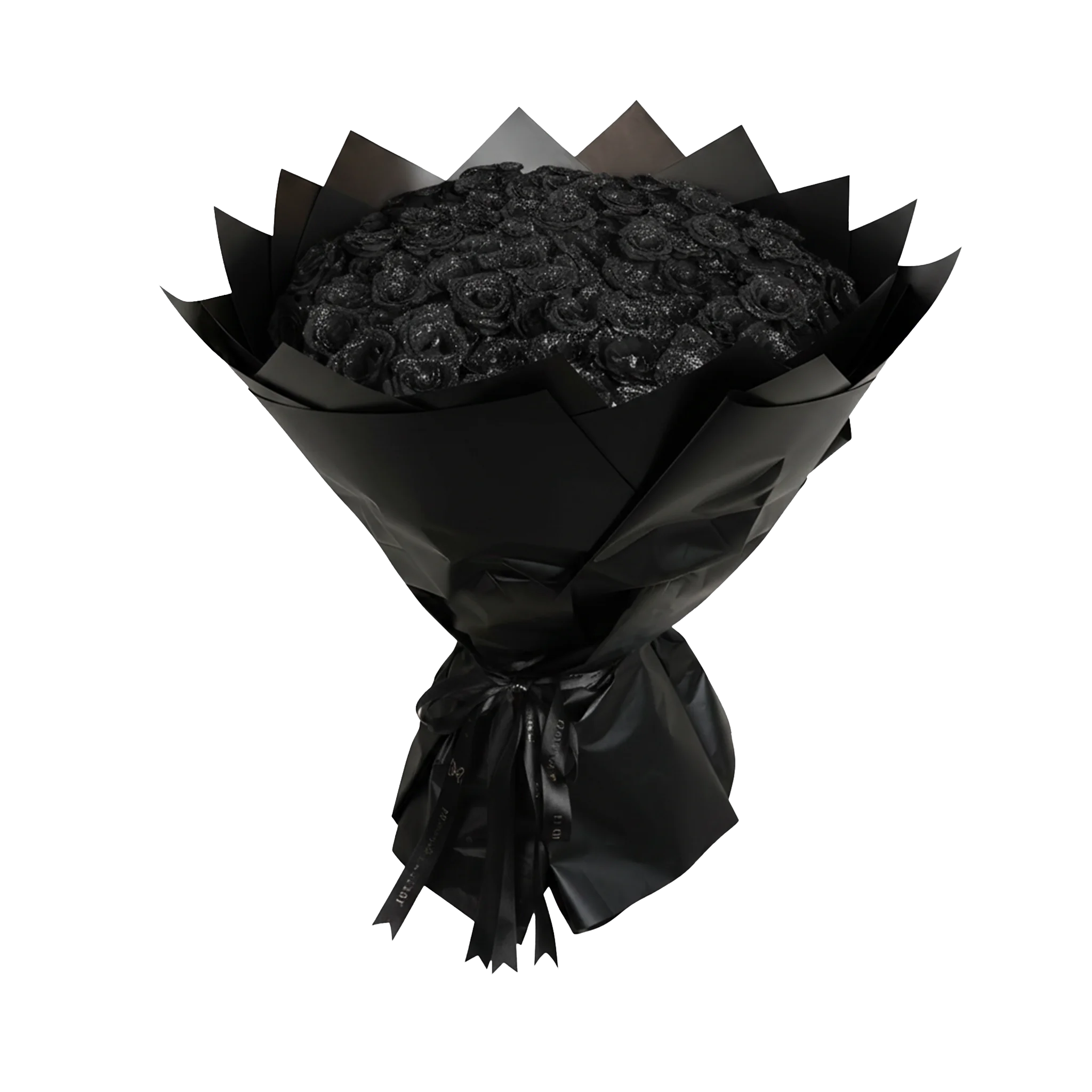 Fresh Glitter Rose Bouquet | Black