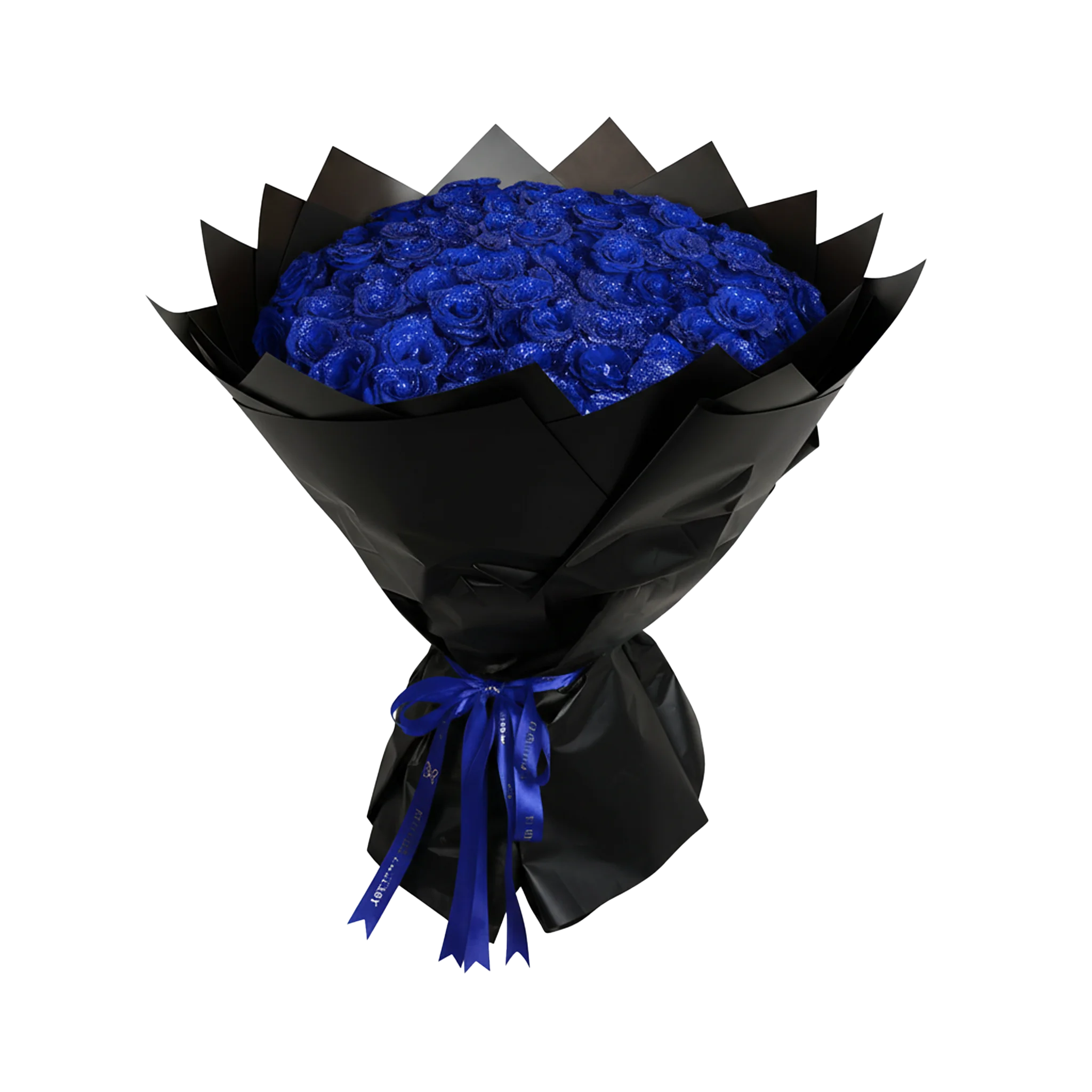 Fresh Glitter Rose Bouquet | Royal Blue