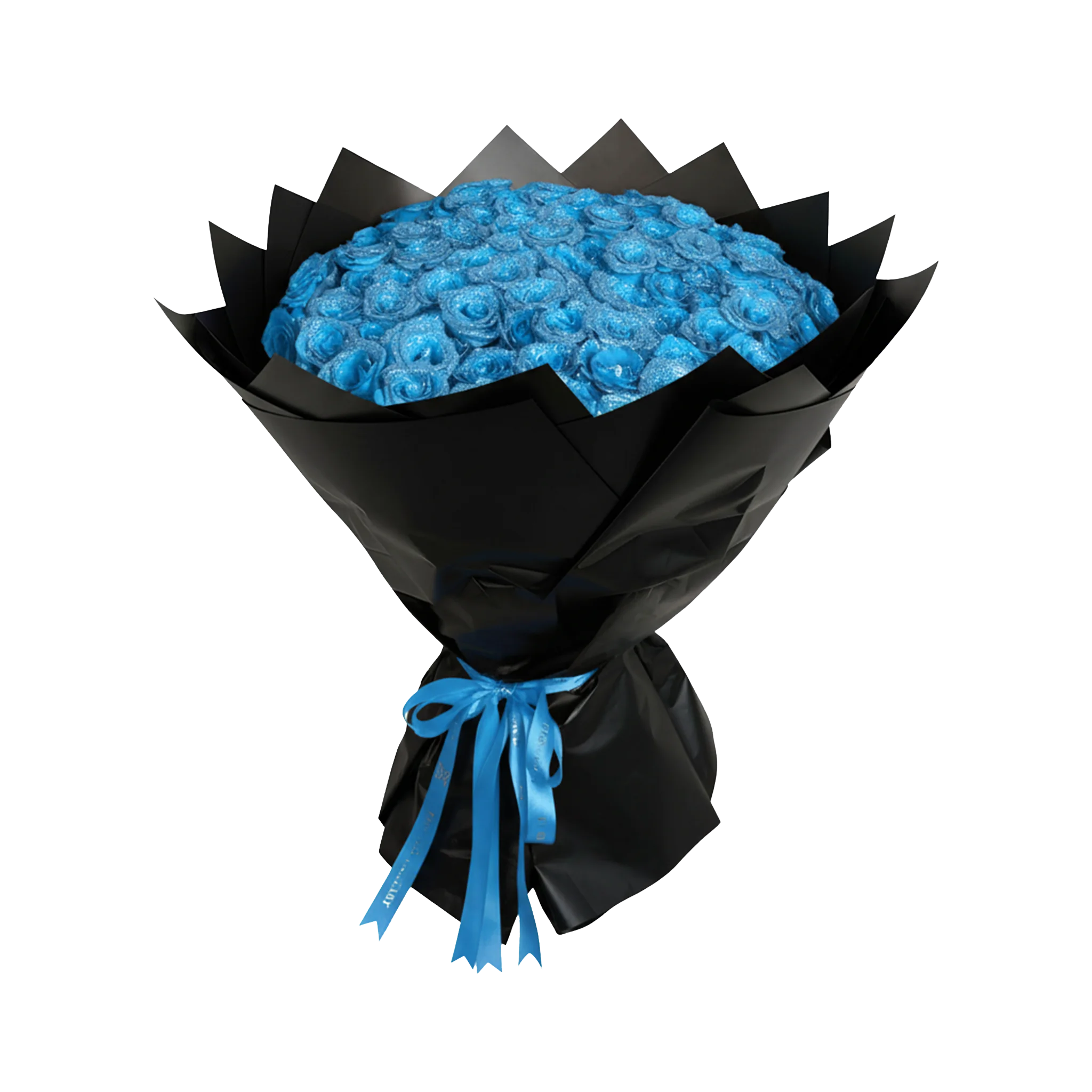 Fresh Glitter Rose Bouquet | Sky Blue