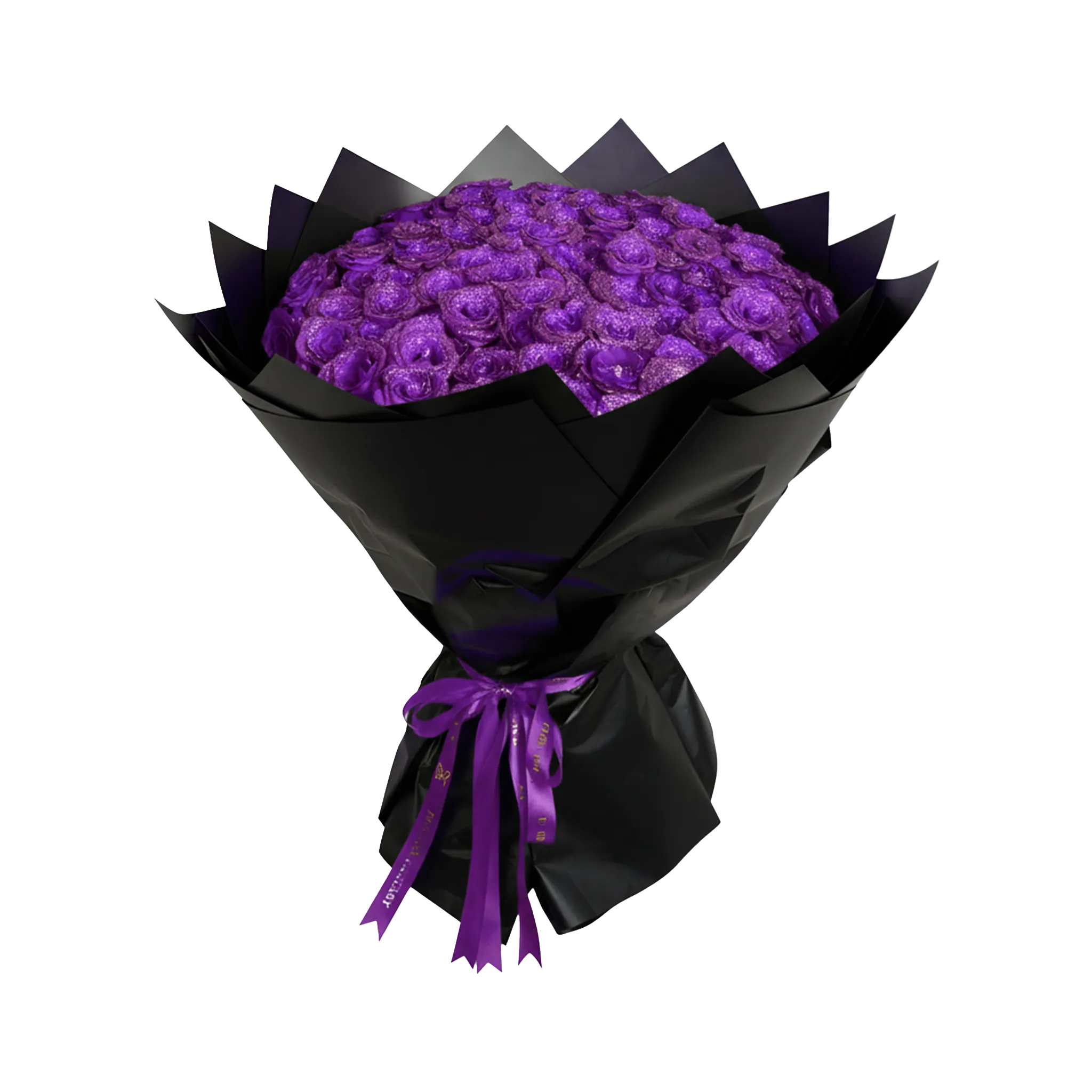 Fresh Glitter Rose Bouquet | Purple