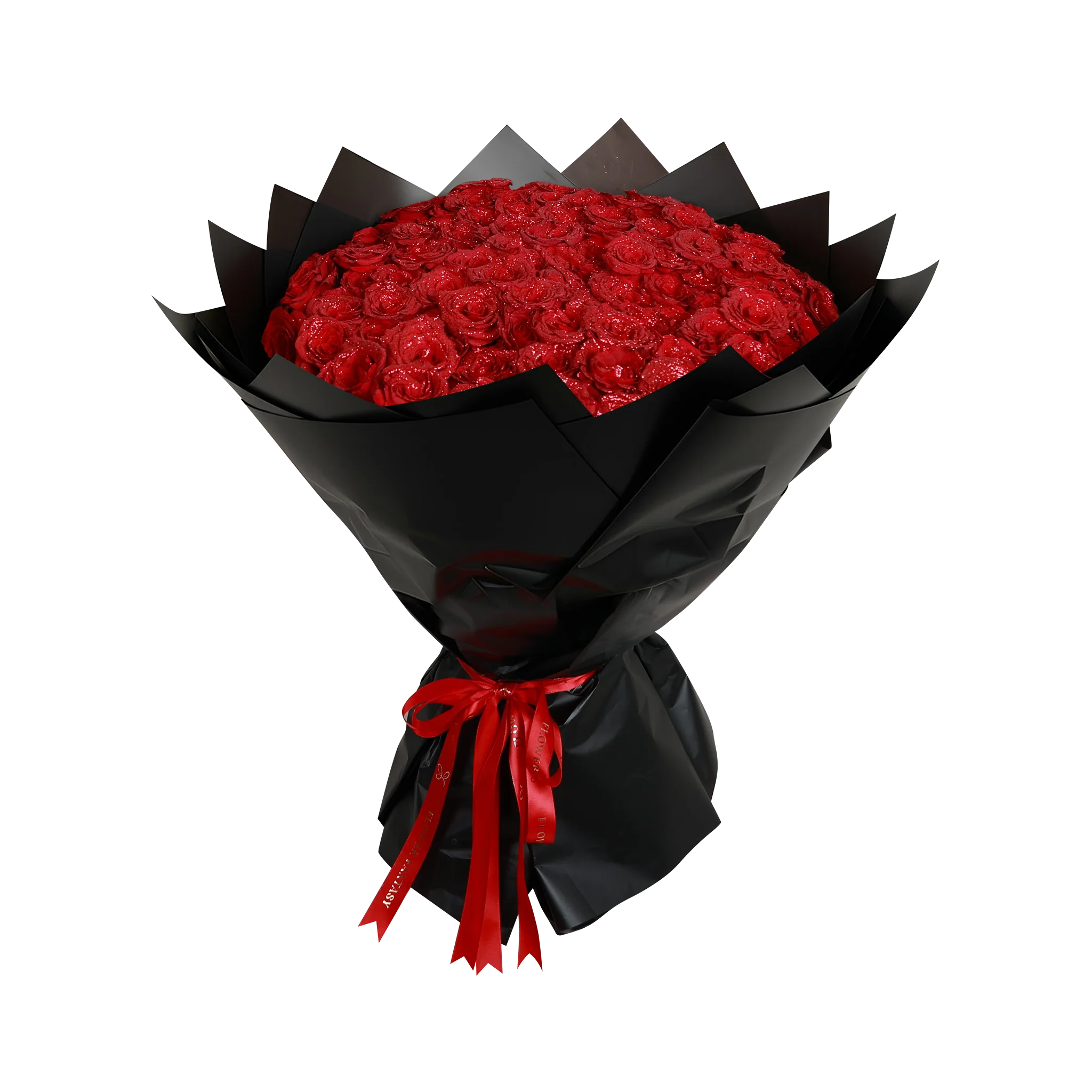 Fresh Glitter Rose Bouquet | Red
