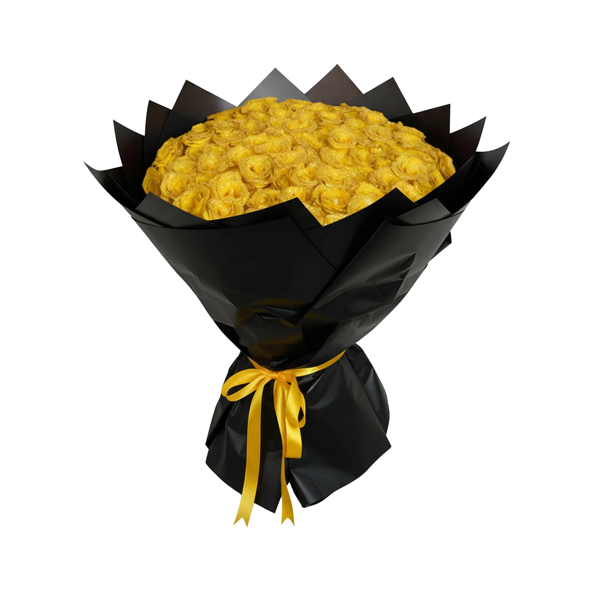 Fresh Glitter Rose Bouquet | Yellow