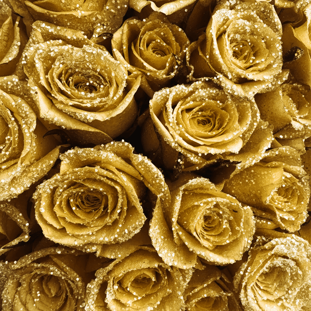 Long Lasting Glitter Rose Box | Gold
