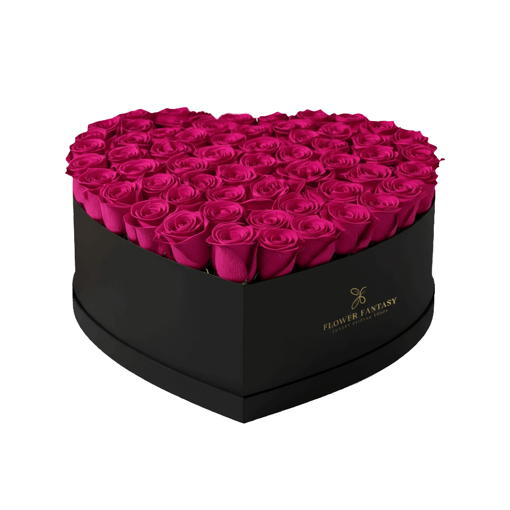 Heart Rose Box | Fuchsia