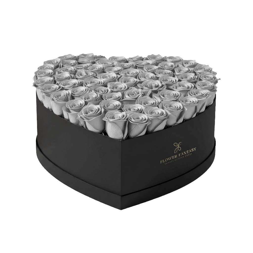 Heart Rose Box | Silver