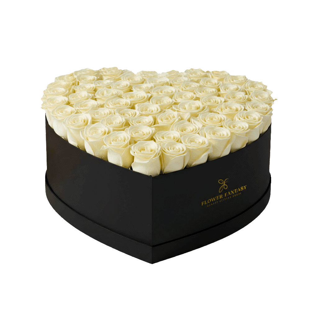 Heart Rose Box | White