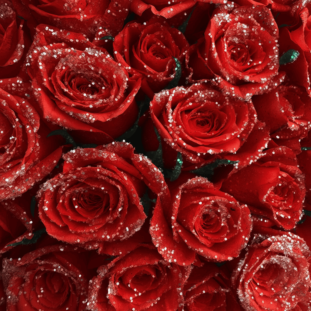 Fresh Glitter Rose Box | Red